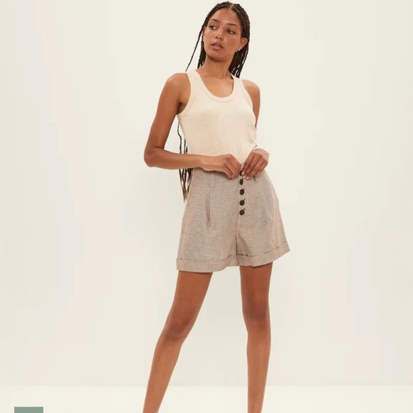 Frank and Oak Houndstooth High Waisted Shorts NWT - Picture 2 of 5